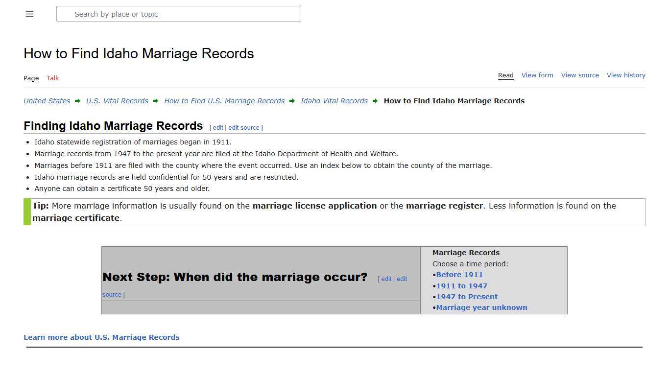 How to Find Idaho Marriage Records • FamilySearch